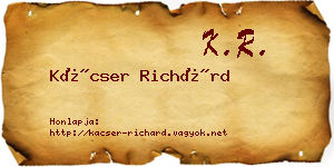 Kácser Richárd névjegykártya