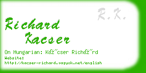 richard kacser business card